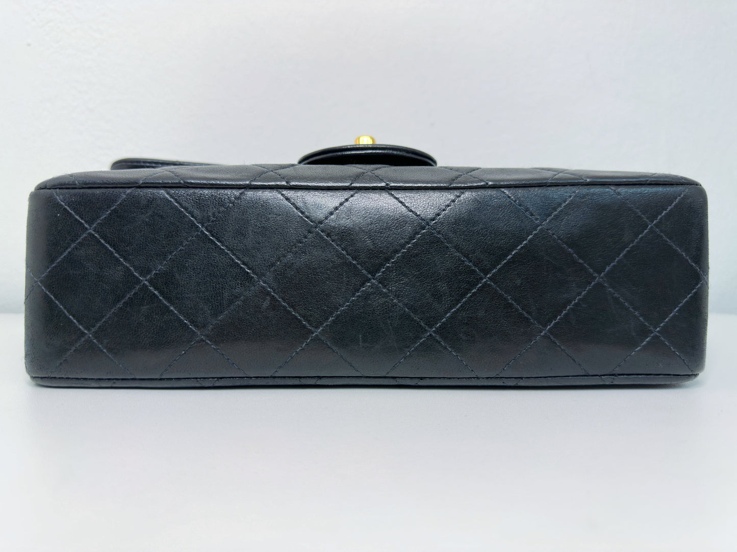 Chanel Vintage Black Quilted Lambskin Small Classic Double Flap Bag 4591 holo card