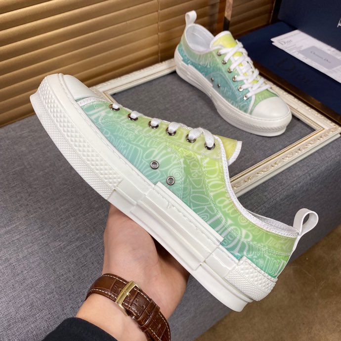 Christian Dior B23 White and Yellow LOW-TOP SNEAKER