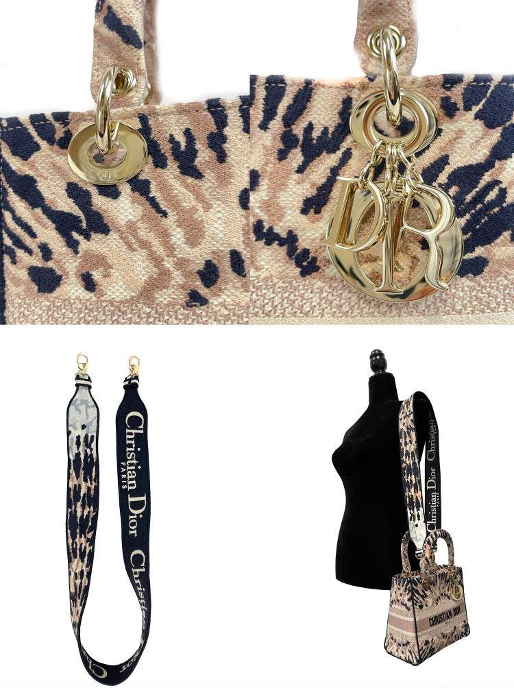 CHRISTIAN DIOR Embroidered Tie Dye Lady Dior Medium