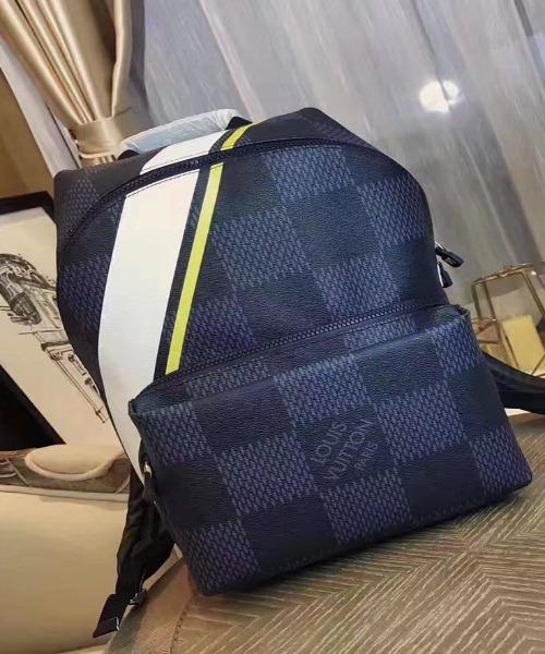 Louis Vuitton Apollo Backpack Damier Cobalt Canvas Yellow
