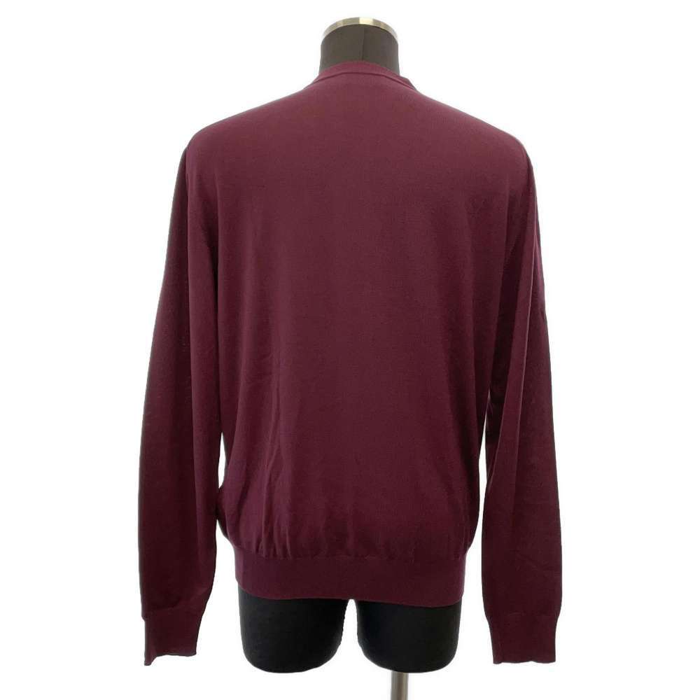 HERMES Knit sweater Size L Bordeaux Wool 100%
