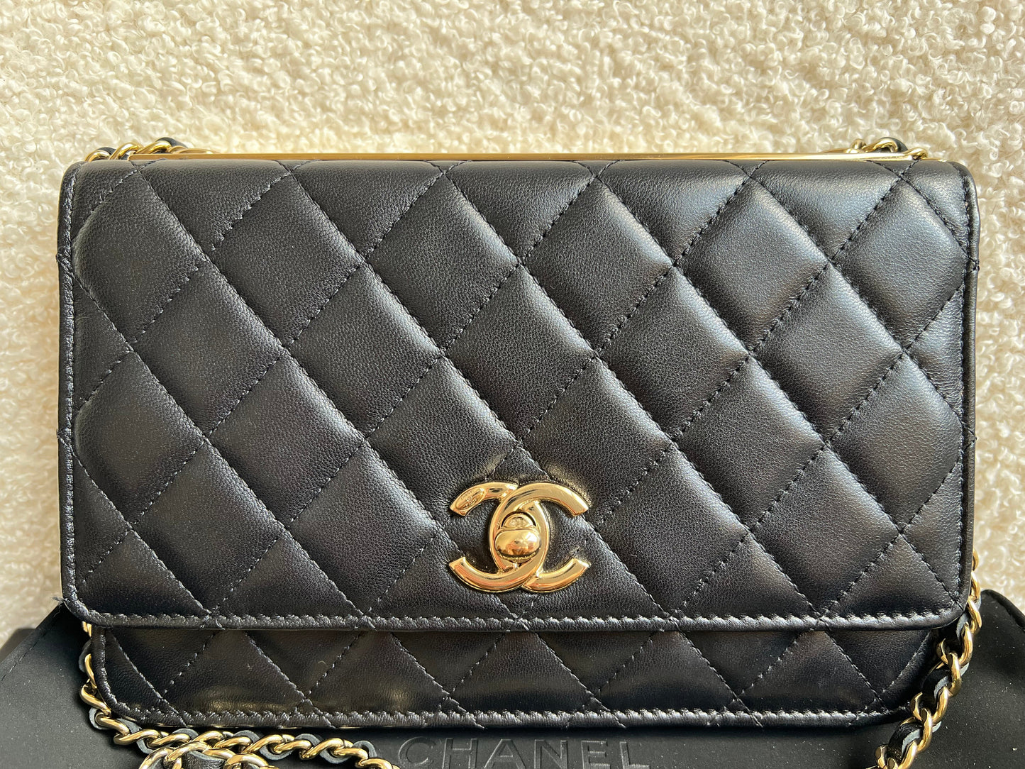 Chanel Trendy Wallet on Chain in Black Lambskin Gold Hardware (RRP £3,570)