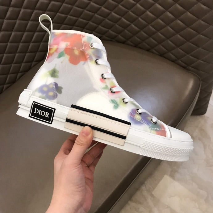 Christian Dior B23 White Floral Print HIGH-TOP SNEAKER