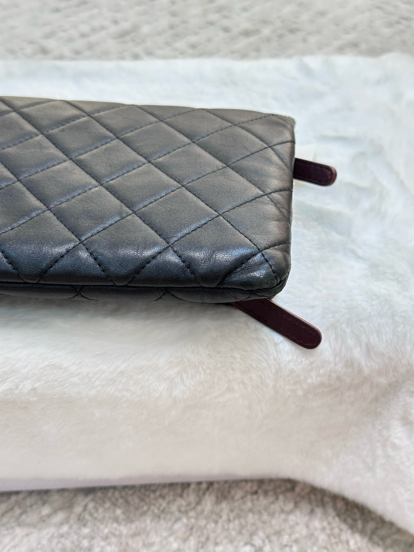 Chanel Beauty CC Lambskin Clutch Quilted Black