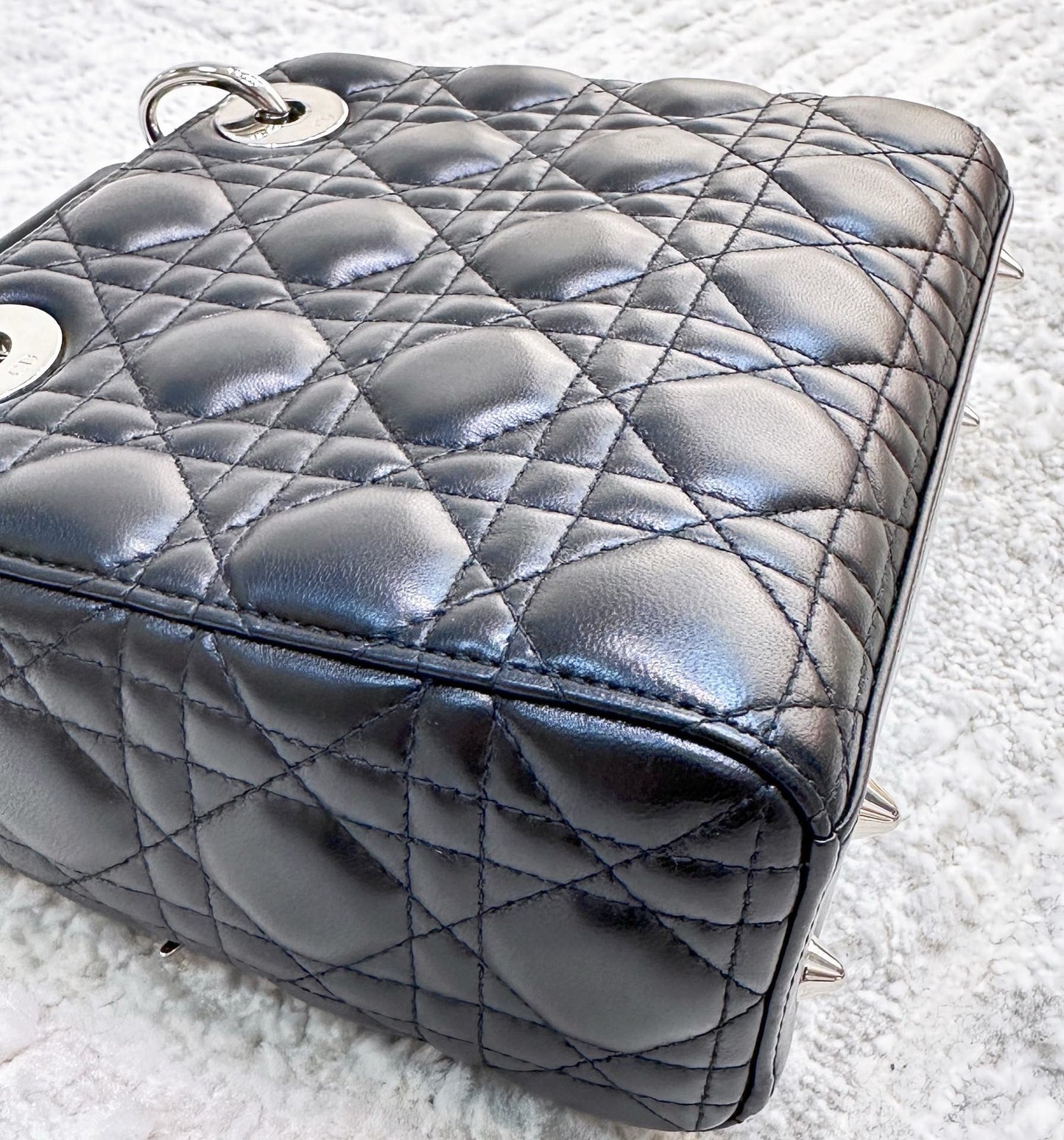CHRISTIAN DIOR Lambskin Cannage Small My ABCDior Lady Dior Black SHW