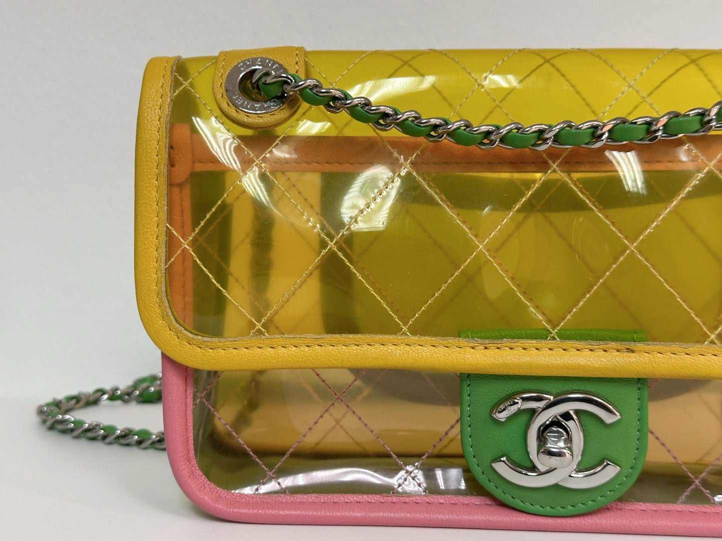 Chanel Yellow Coco Splash PVC Small Flap Bag holo 2589