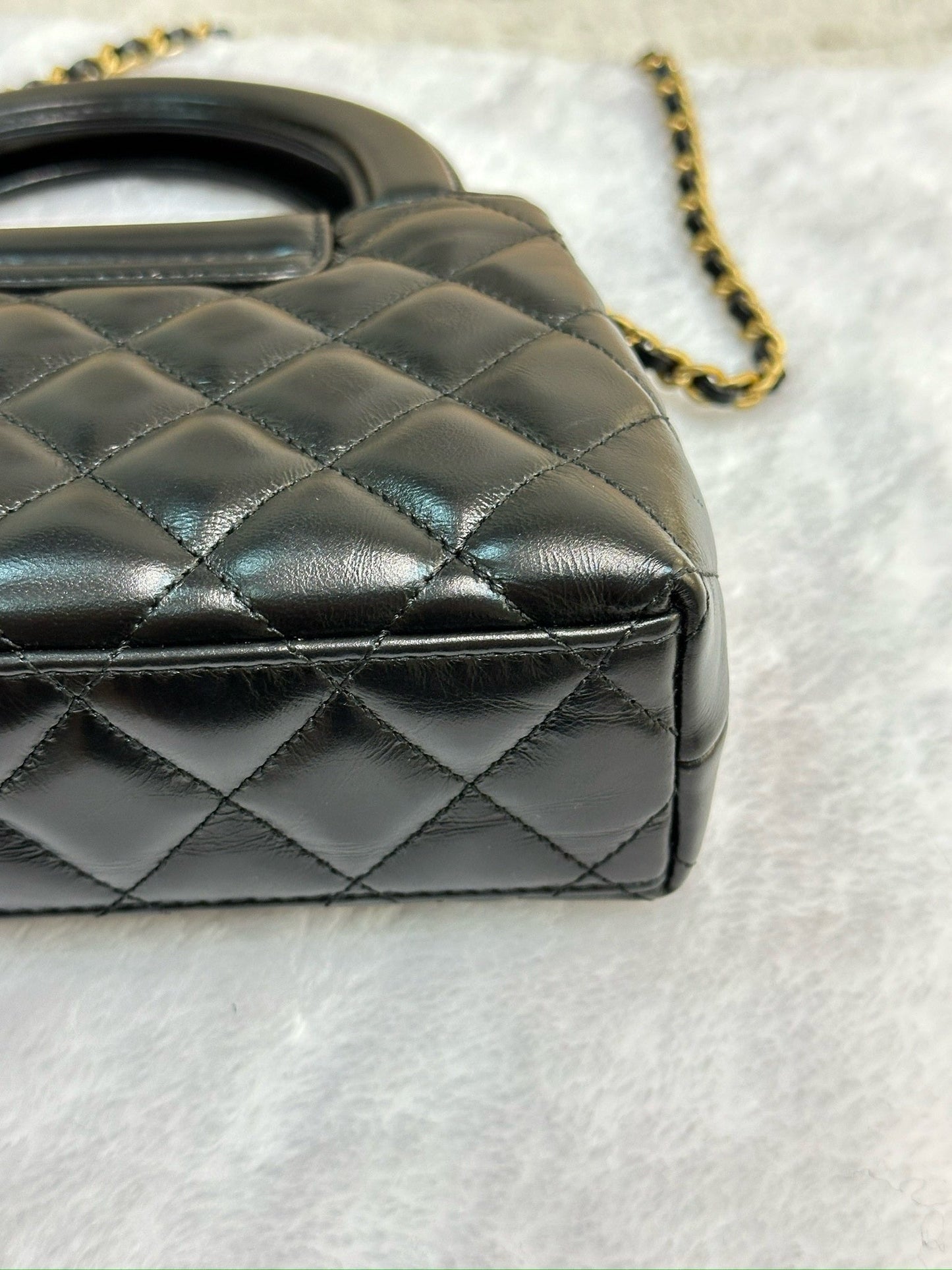 Chanel Lambskin Kelly Shopping Bag Black GHW 19cm