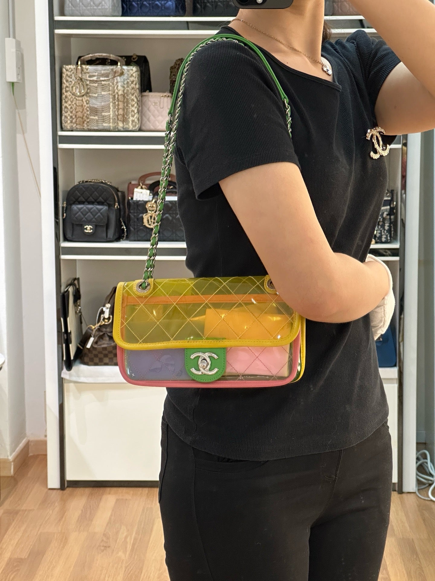 Chanel Yellow Coco Splash PVC Small Flap Bag holo 2589