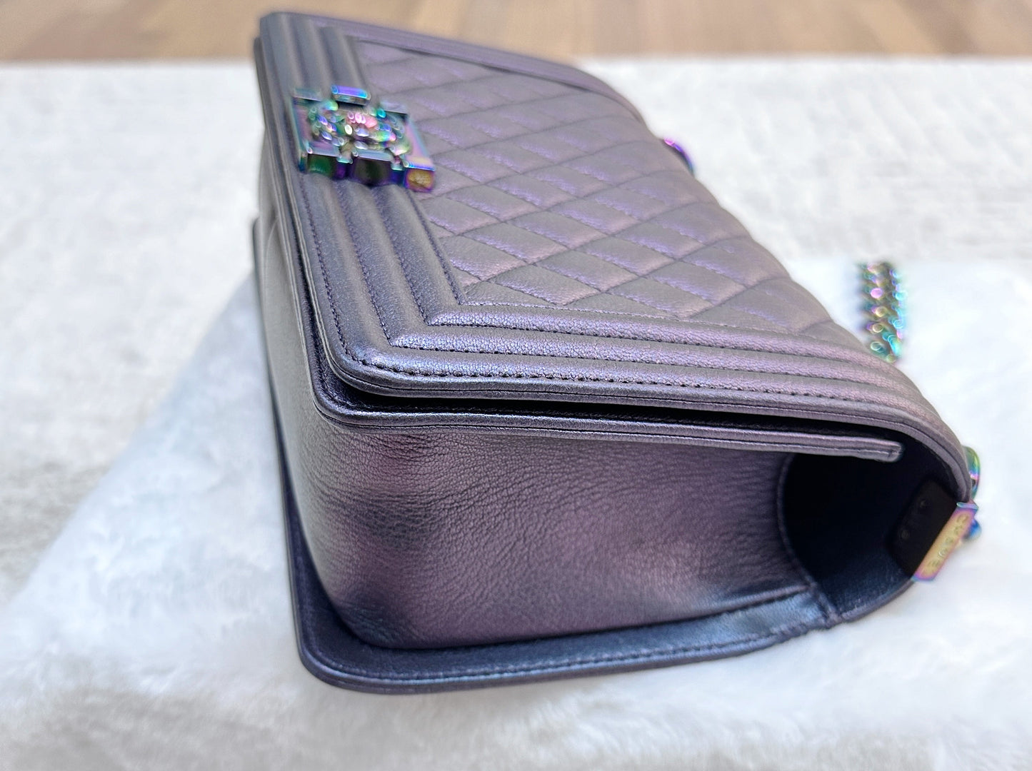 Chanel LeBoy Bag Old Medium Calfskin Purple