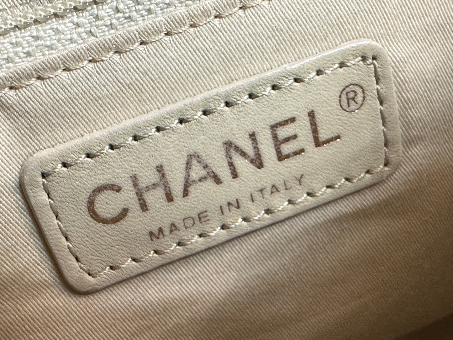 Chanel Lambskin Valentine Charms Small Flap Beige 1427 holo card