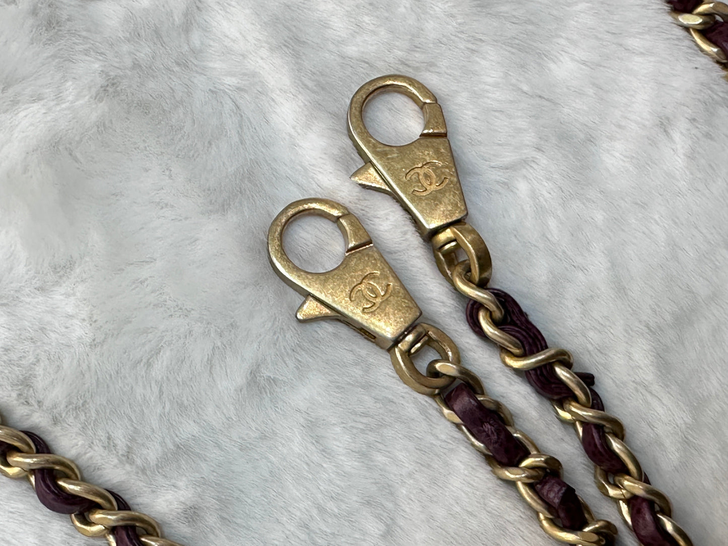 Chanel Small Coco Handle Elaphe Leather Handle Burgundy