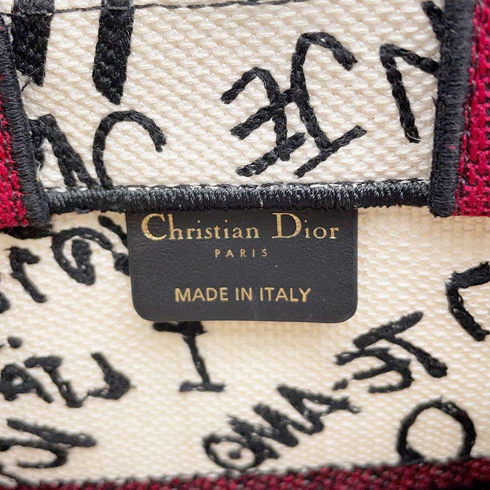 Dior Dior Amour Book Tote White/Red Canvas Size Small