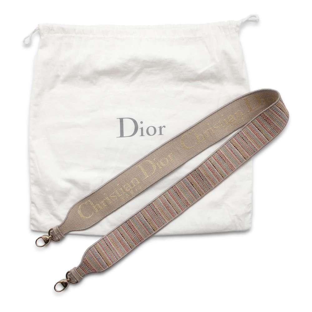 Dior Lady D Light 2WAY Handbag Beige/Multicolor Canvas Size Medium