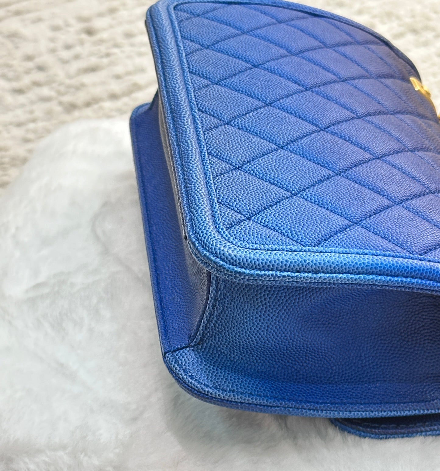 CHANEL Caviar Quilted Small Sunset On The Sea Flap Blue