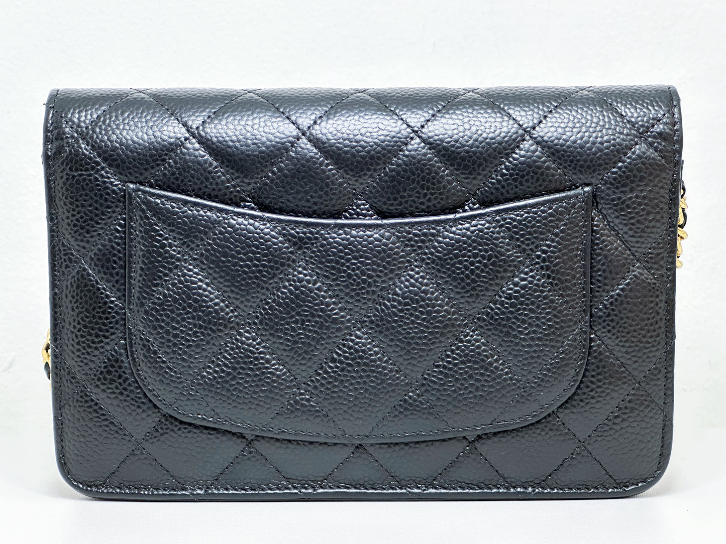 Chanel Classic Wallet on Chain Caviar Black GHW 2859 Holo card