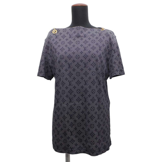 LOUIS VUITTON Monogram Mahina ChainShoulder TShirt Size M Navy1ABCC8 Cotton100%