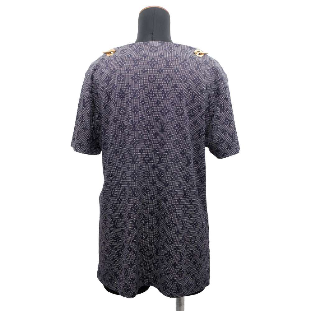 LOUIS VUITTON Monogram Mahina ChainShoulder TShirt Size M Navy1ABCC8 Cotton100%