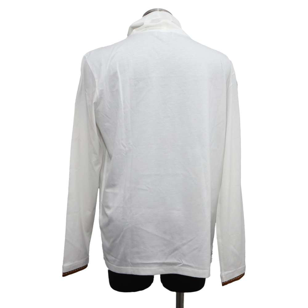HERMES Turtleneck Long Sleeve Size M White Cotton100%