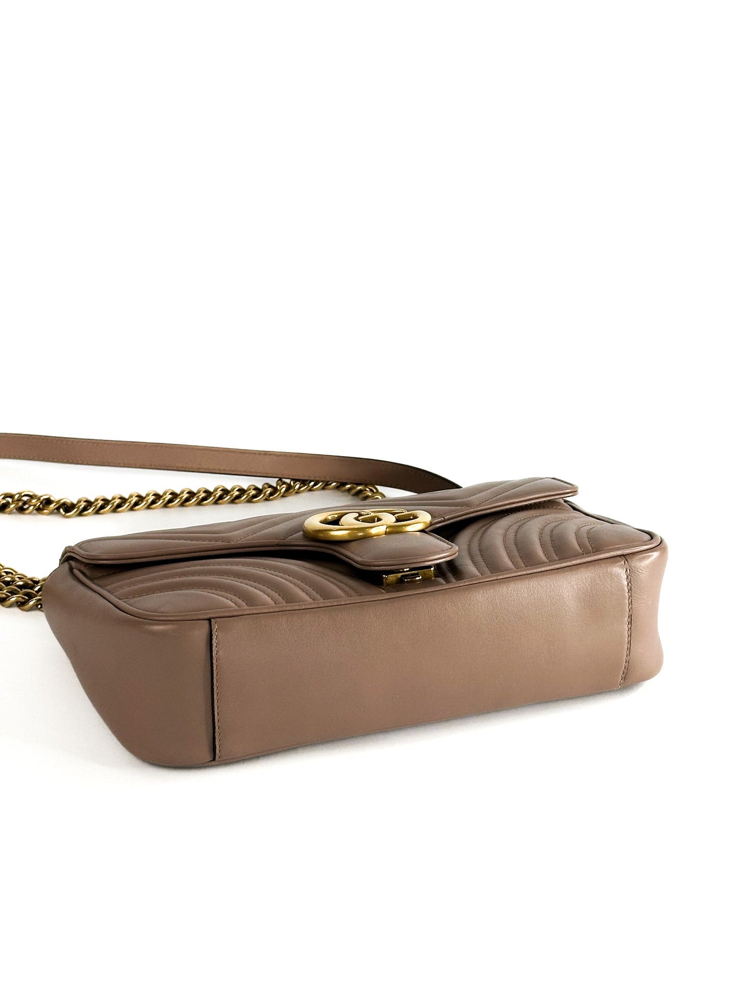 Gucci Calfskin Matelasse Small GG Marmont Shoulder Bag