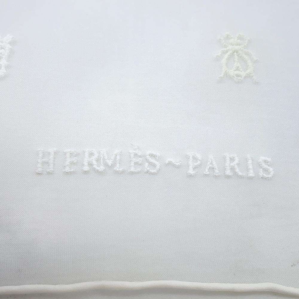 HERMES Carre Multi Bag Charm Size 100 White Silk100% Polyester100%(Embroidery)