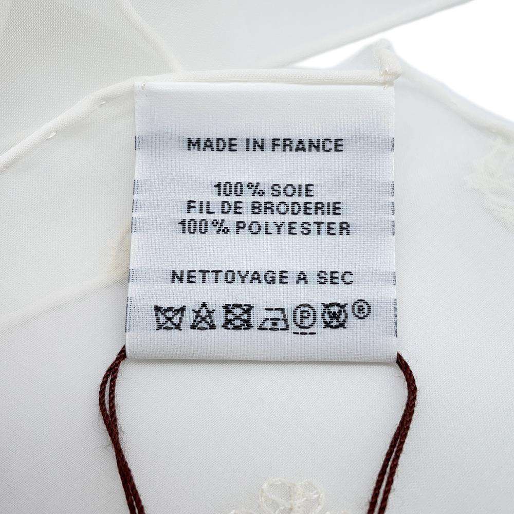 HERMES Carre Multi Bag Charm Size 100 White Silk100% Polyester100%(Embroidery)
