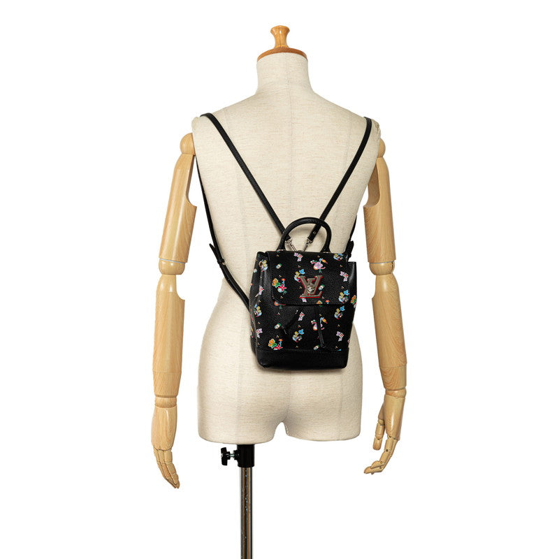 Louis Vuitton Flower Print Lockmy Backpack M54848 Noir Black Leather  Louis Vuitton