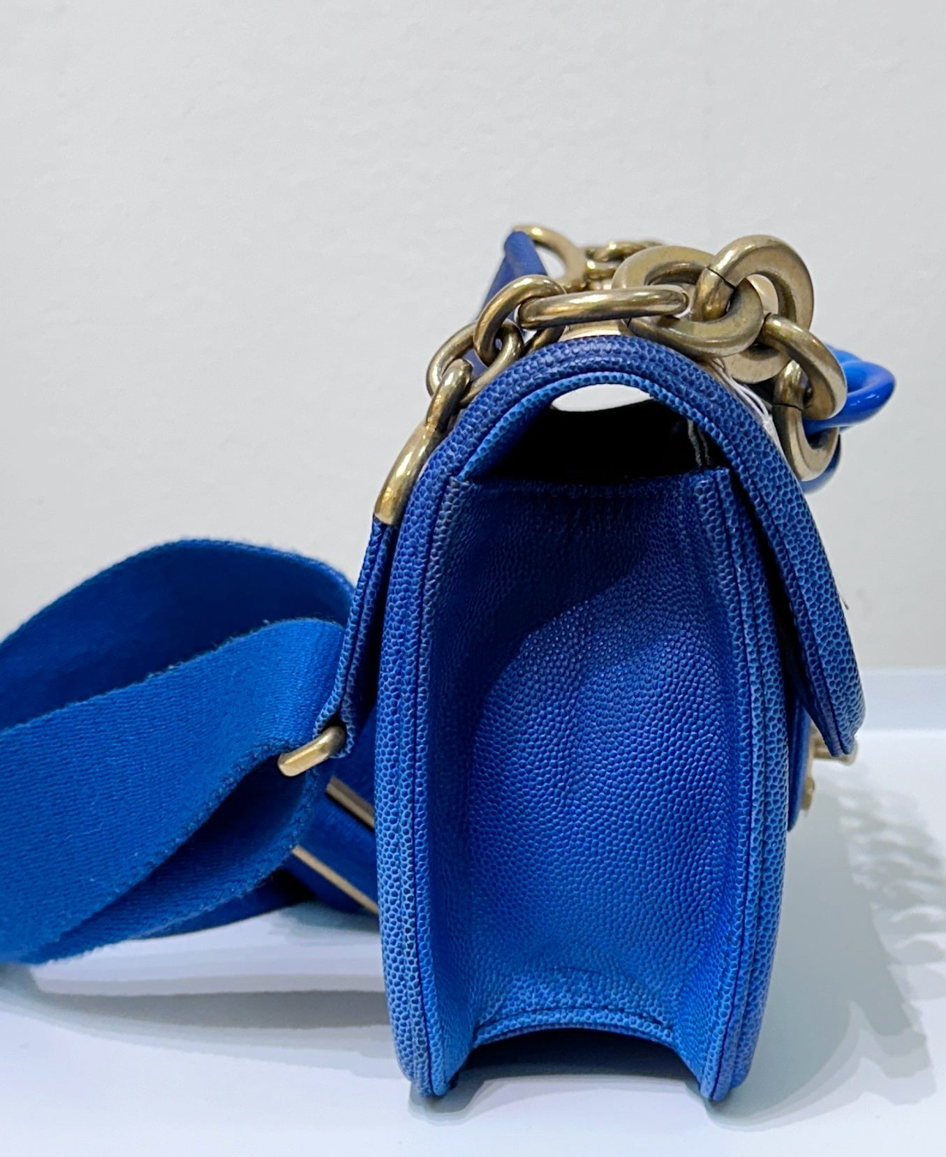 CHANEL Caviar Quilted Small Sunset On The Sea Flap Blue