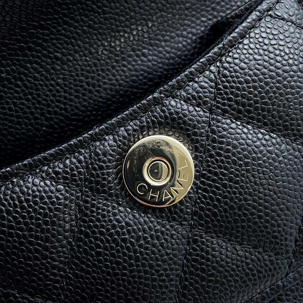 CHANEL Matelasse Backpack Black AP3753 Caviar Leather Size Mini
