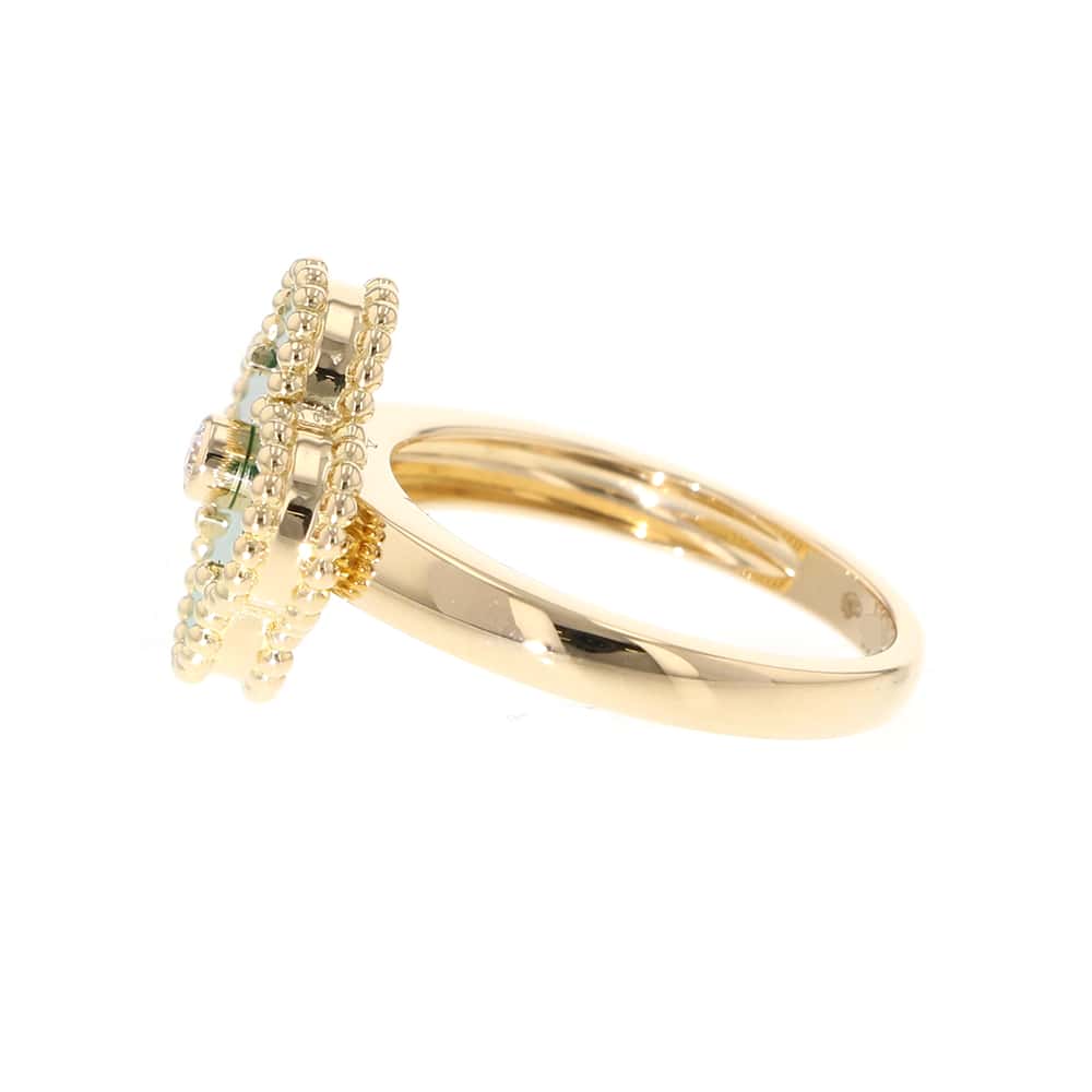 Van Cleef & Arpels Vintage Alhambra Ring Size 55/#15VCARO3QM55/VCARO3QM00 18K Yellow Gold
