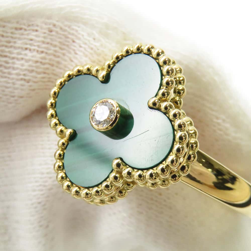 Van Cleef & Arpels Vintage Alhambra Ring Size 55/#15VCARO3QM55/VCARO3QM00 18K Yellow Gold