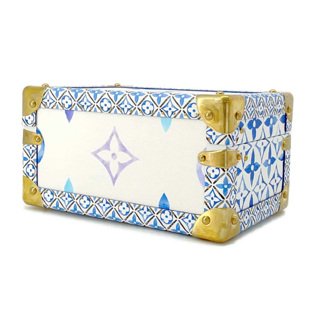 LOUIS VUITTON Coffret Tresor White/BlueM10250 Monogram Visor Pool Size 24