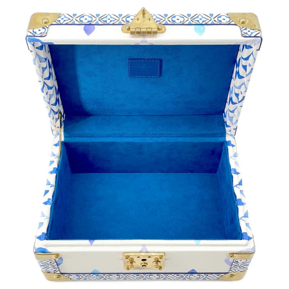 LOUIS VUITTON Coffret Tresor White/BlueM10250 Monogram Visor Pool Size 24