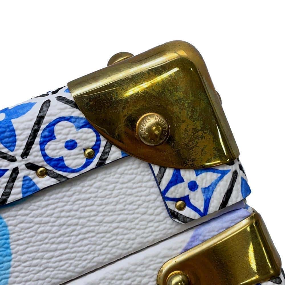 LOUIS VUITTON Coffret Tresor White/BlueM10250 Monogram Visor Pool Size 24