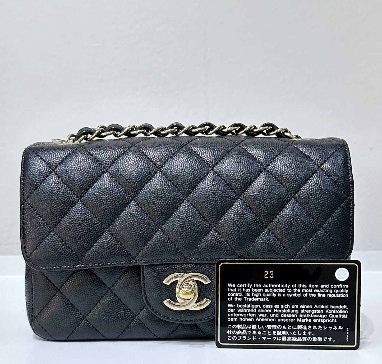 Chanel Mini Rectangular Classic Flap Black Bag GHW 17B