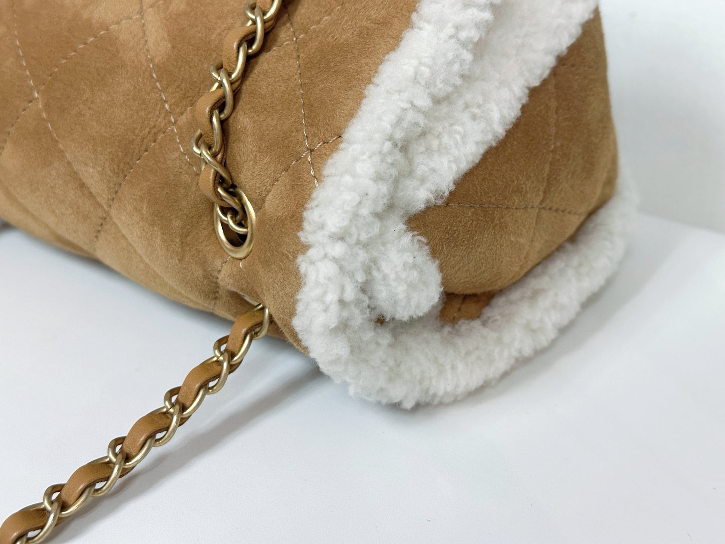 Chanel Medium Shearling Coco Neige Flap holo card 264