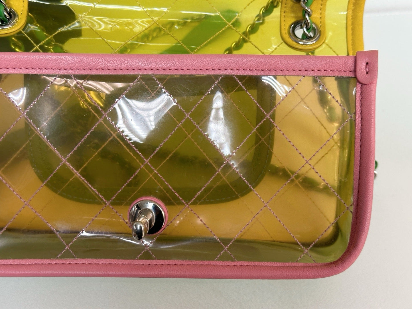 Chanel Yellow Coco Splash PVC Small Flap Bag holo 2589