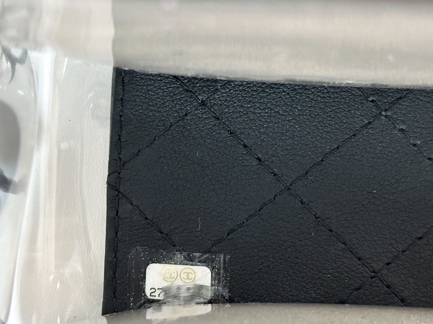 Chanel Medium Lambskin CoCo Sand PVC Sand By The Sea Flap With Pearl Strap Black 2745 holo card