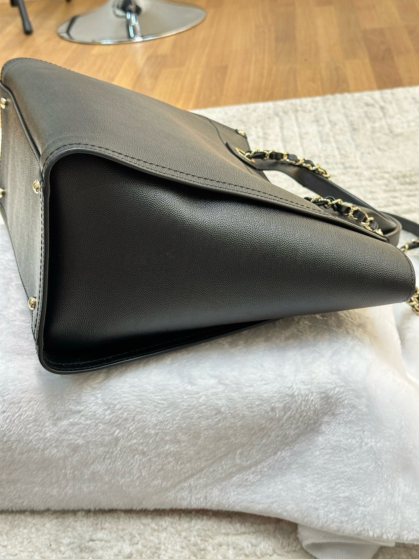 Chanel Small Deauville Caviar Tote Studded Black