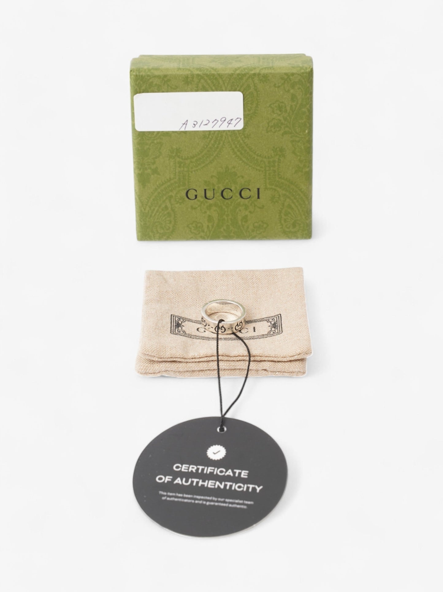 Gucci Ghost Ring Silver / Black Silver Sterling 11