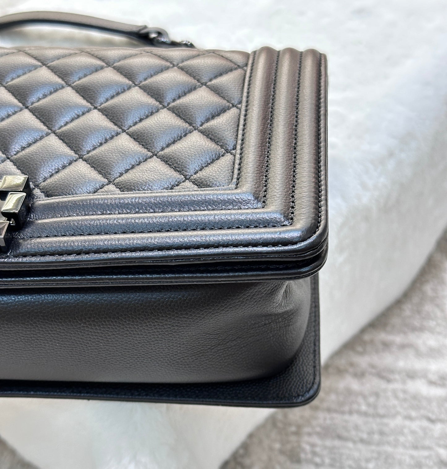 CHANEL Medium LeBoy So Black Caviar Leather Bag