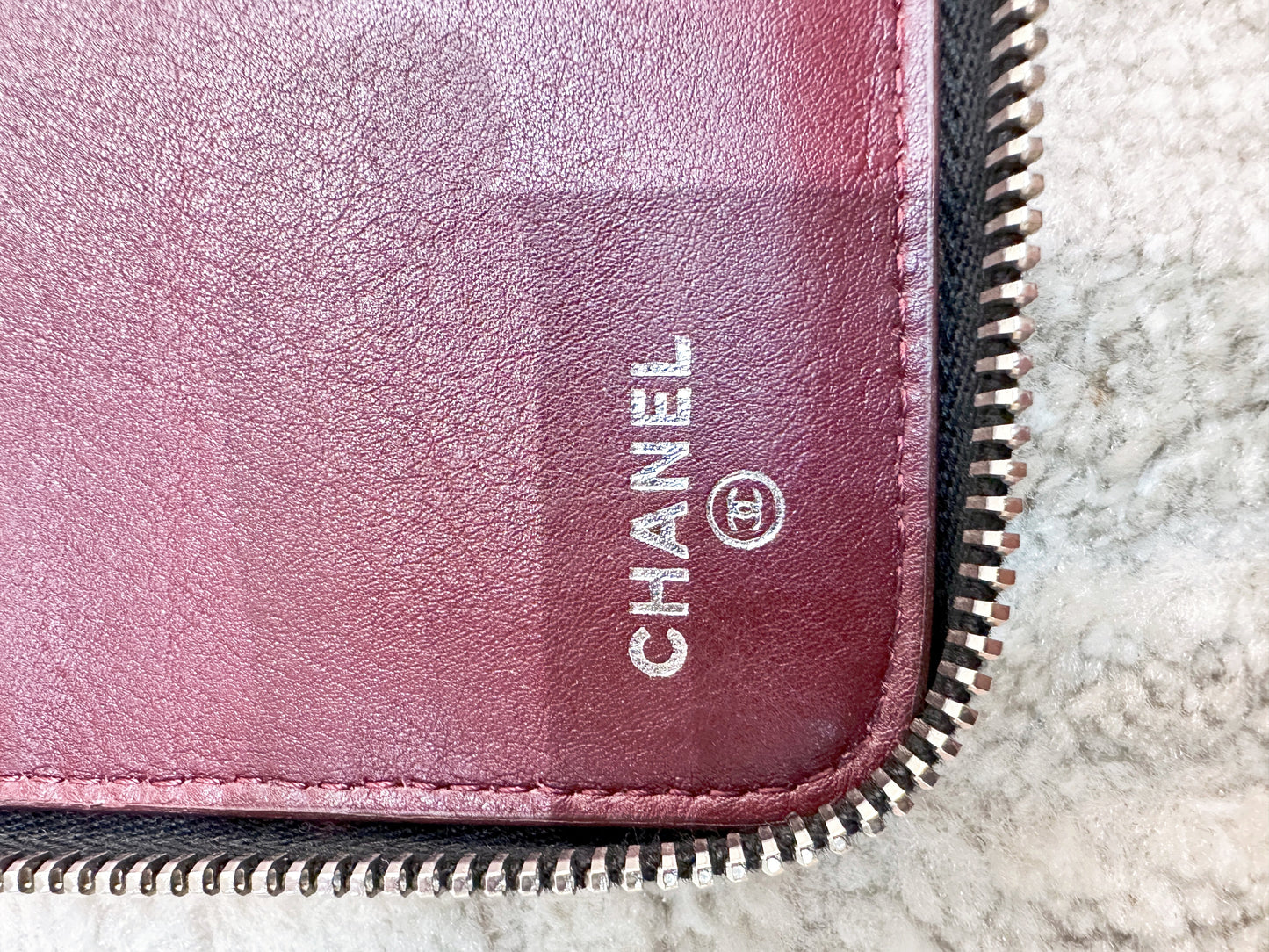 CHANEL Caviar Quilted Zip Around Notebook Agenda Cover Black