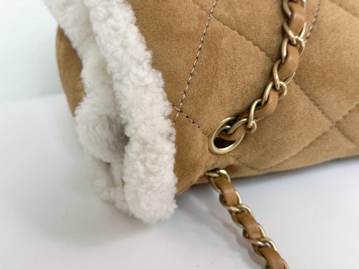 Chanel Medium Shearling Coco Neige Flap holo card 264