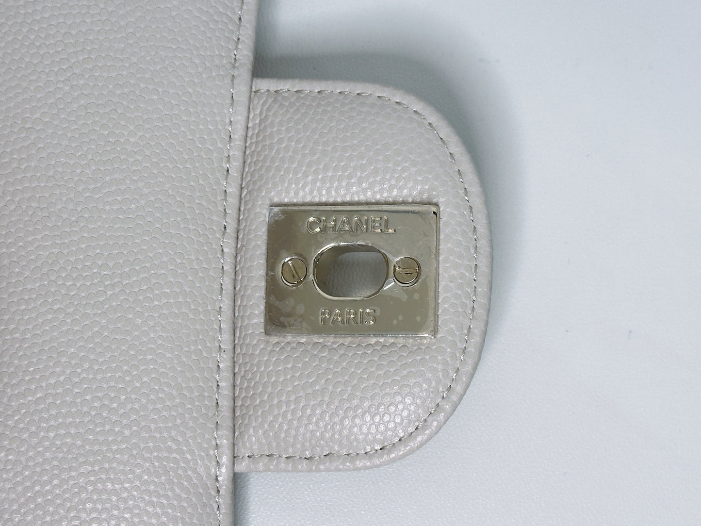 Chanel Mini Rectangle Chevron Blush Hue Light Beige Flap Bag LGHW