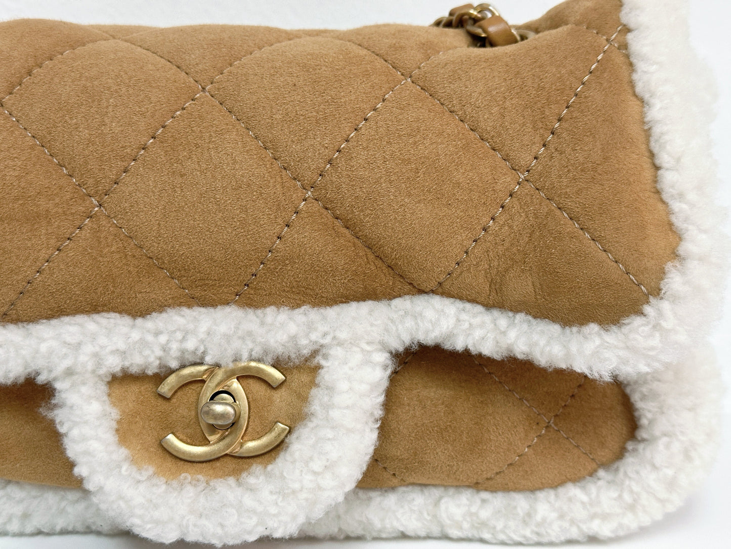 Chanel Medium Shearling Coco Neige Flap holo card 264