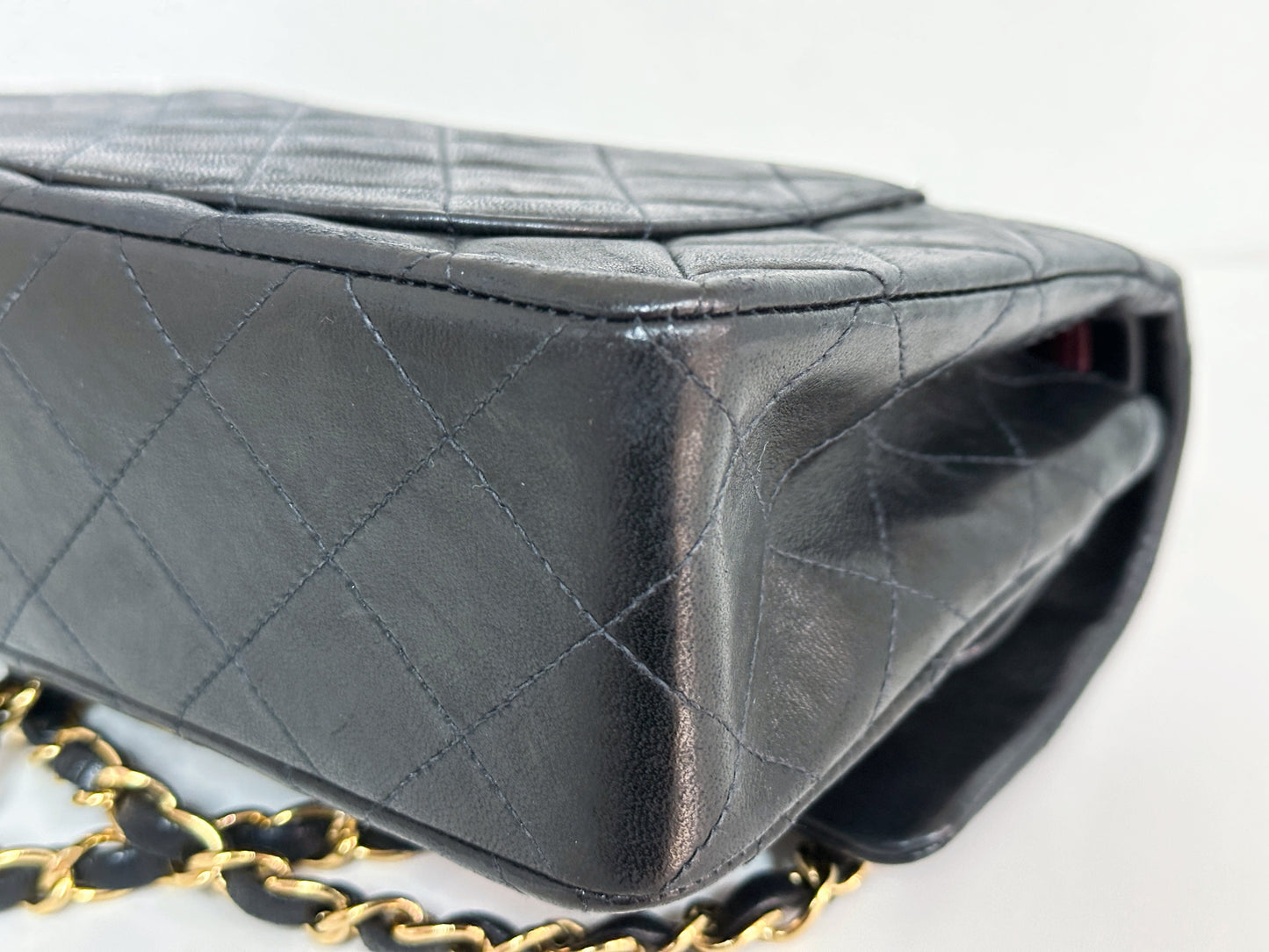 Chanel Vintage Black Quilted Lambskin Small Classic Double Flap Bag 4591 holo card