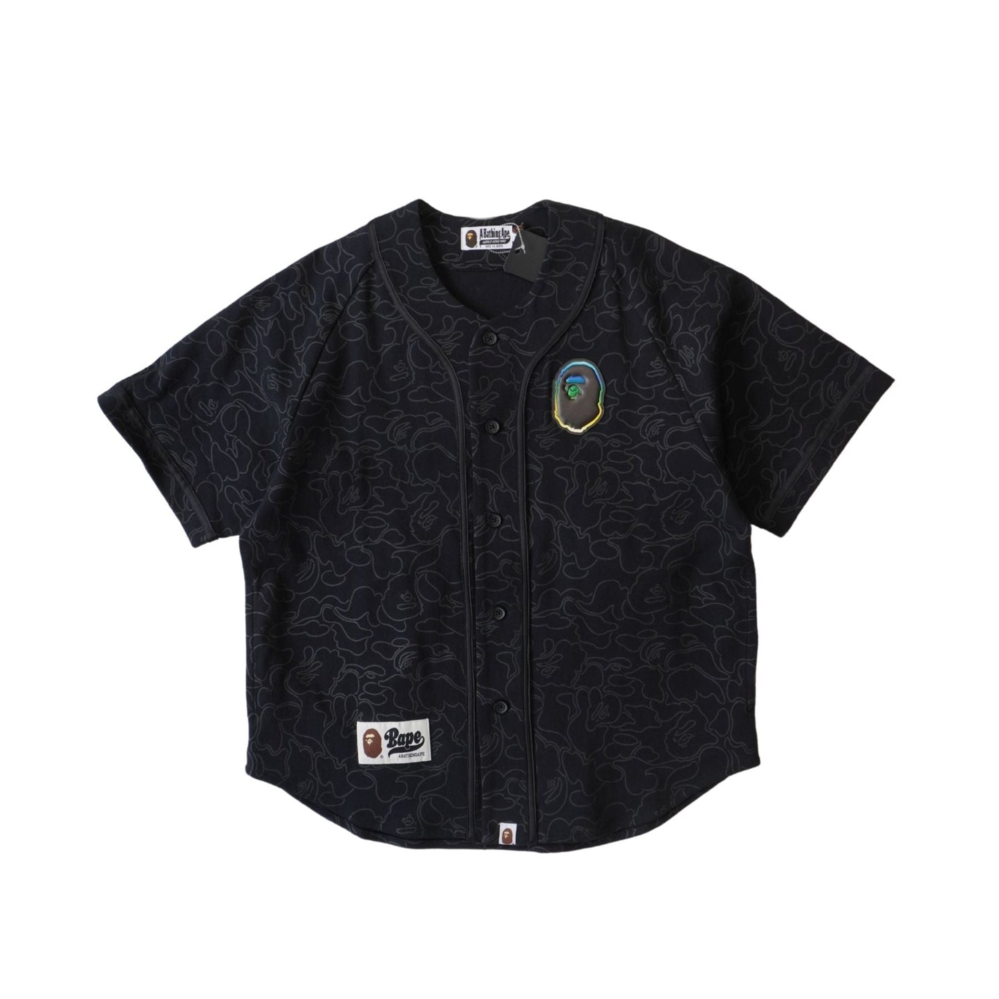 A Bathing Ape 'Line Camo' Jersey Top - Men's S