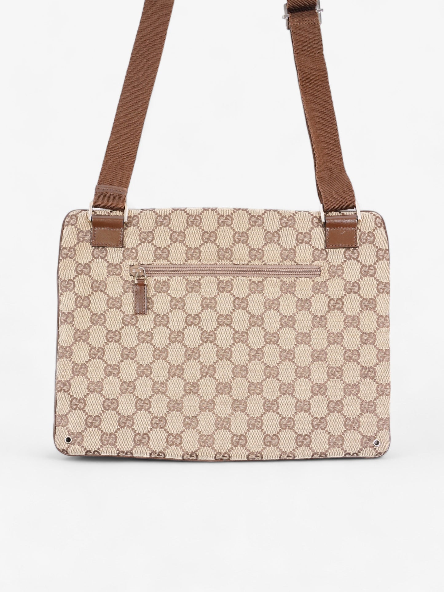 Gucci Flat Messenger Bag GG Supreme Canvas