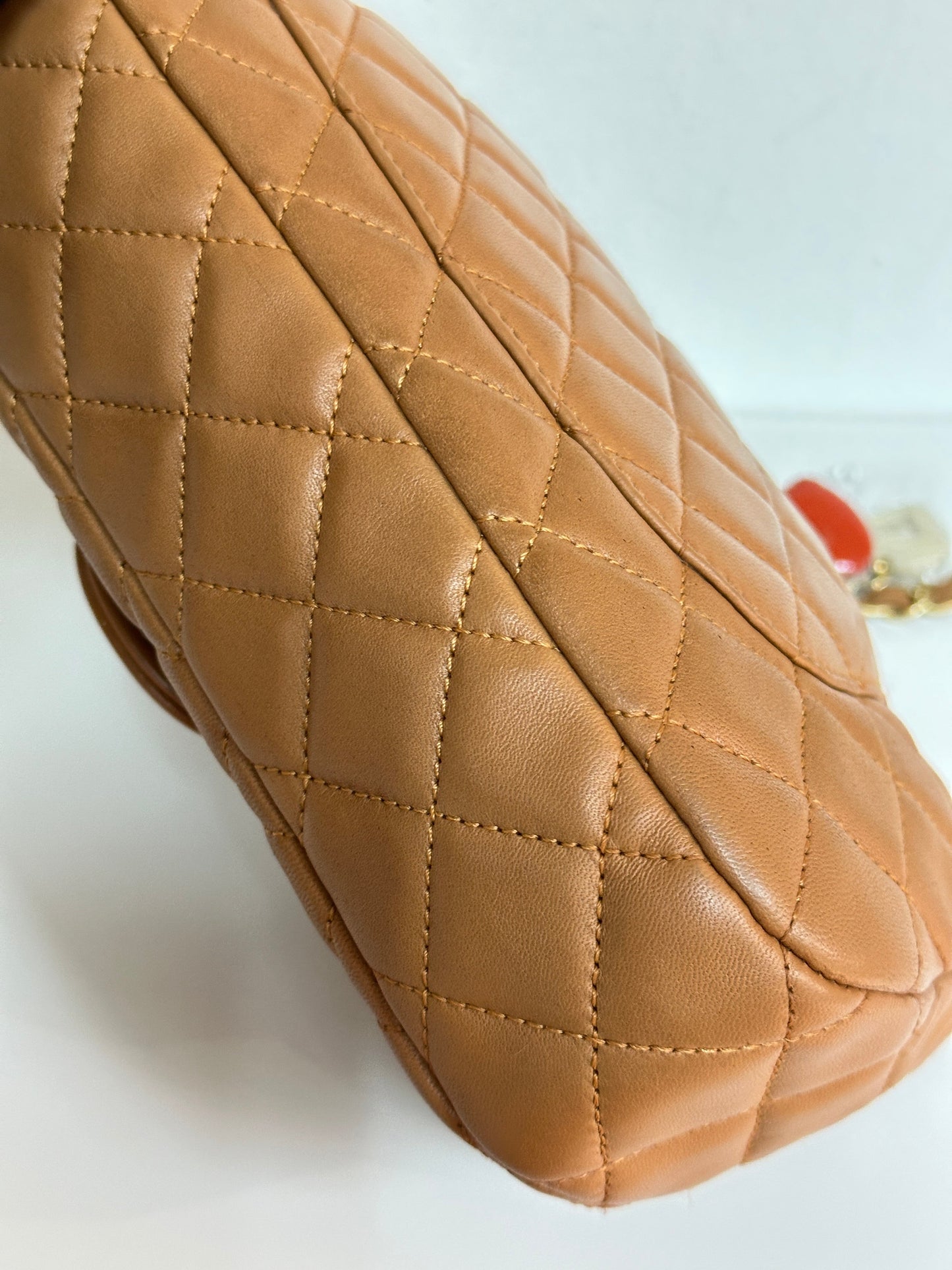 Chanel Lambskin Valentine Charms Small Flap Beige 1427 holo card