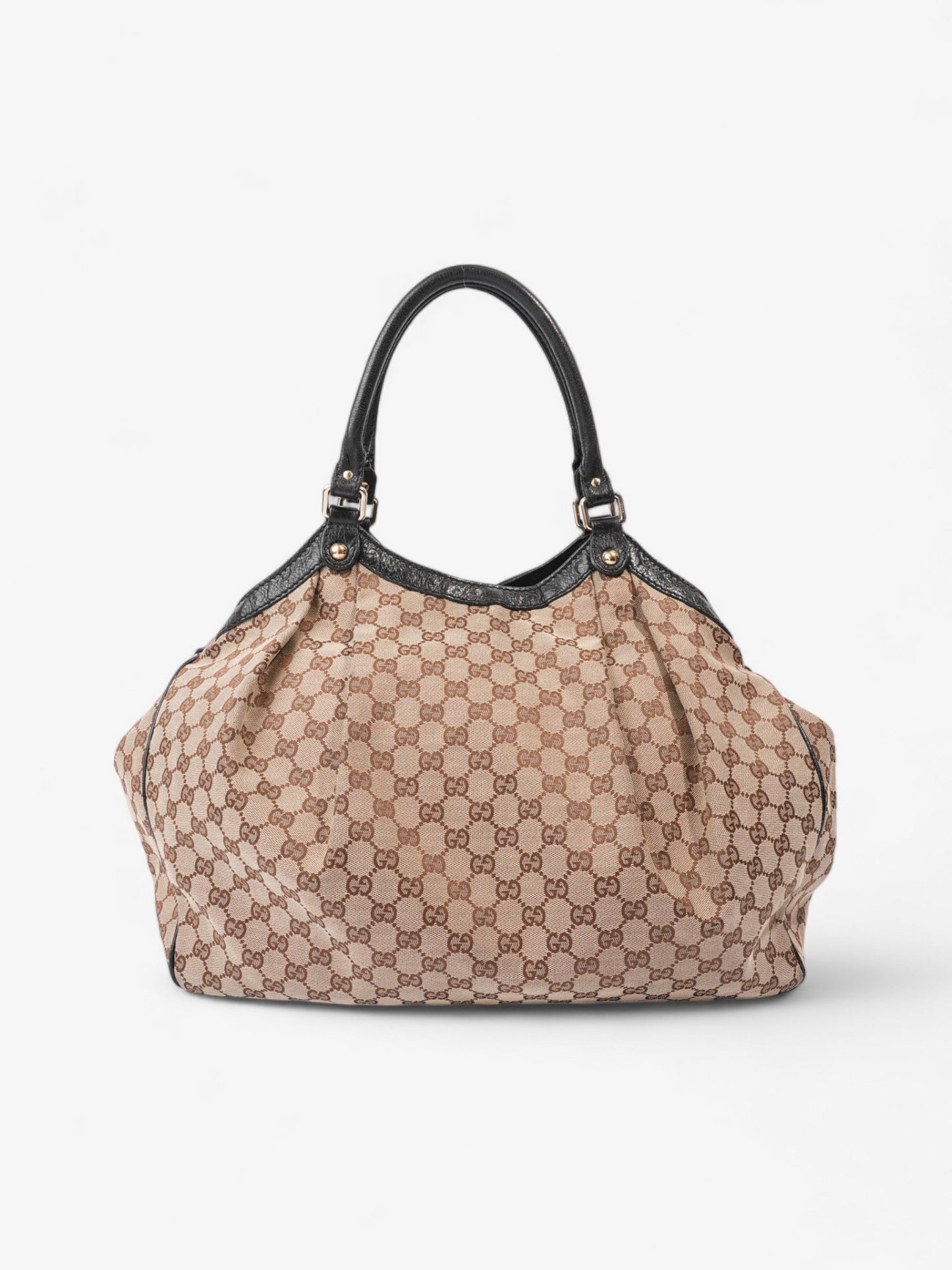 Gucci Sukey Large Beige And Ebony GG Supreme Canvas
