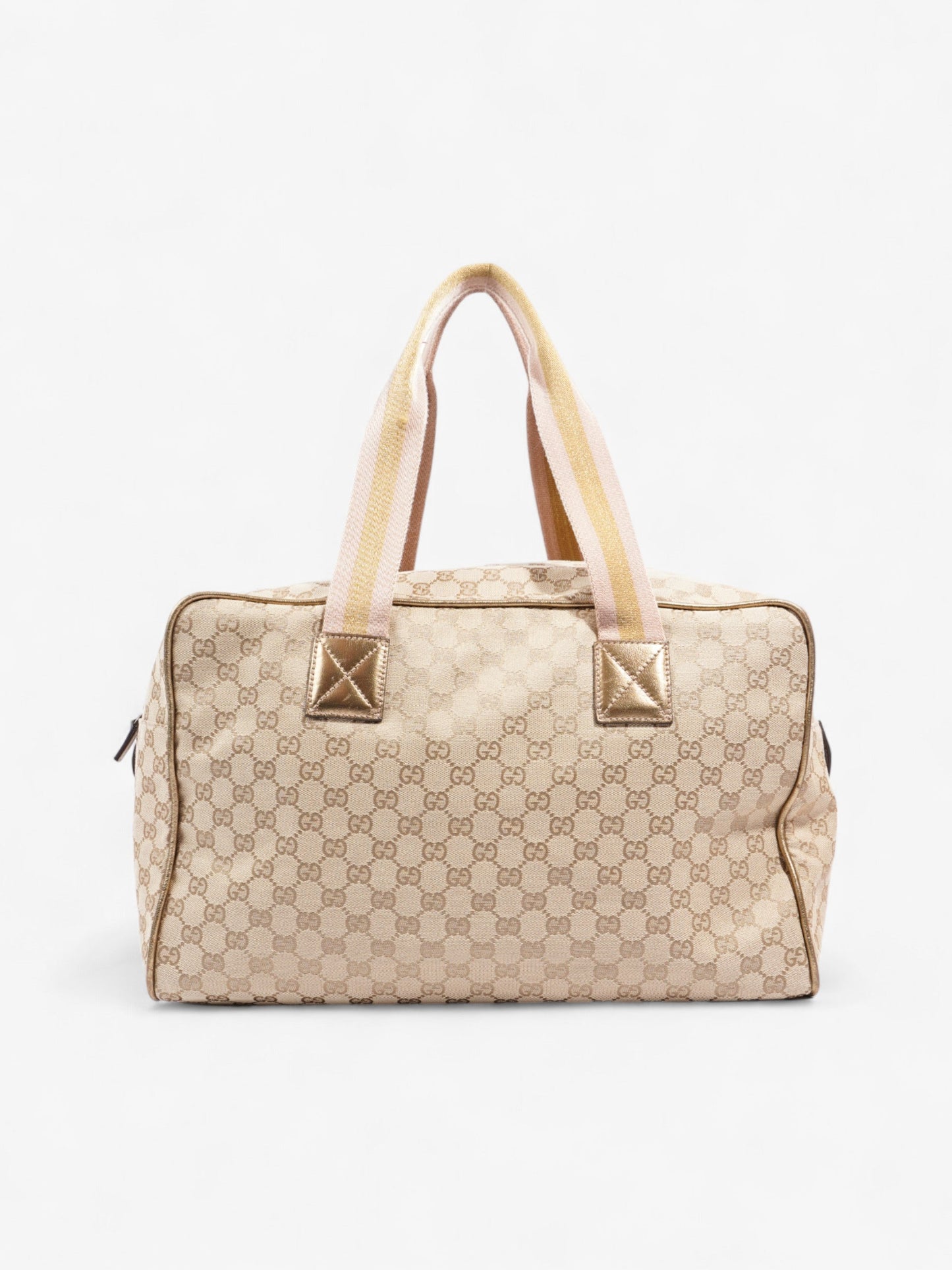 Gucci Interlocking G Travel Bag GG Supreme / Gold / Pink Canvas